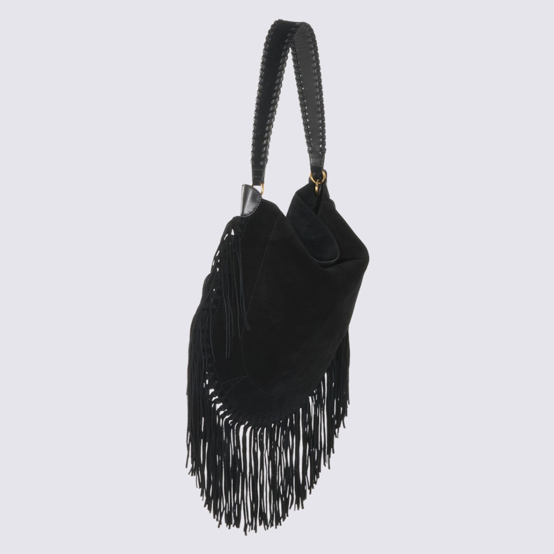 Isabel Marant Black Suede Handbag With Fringe