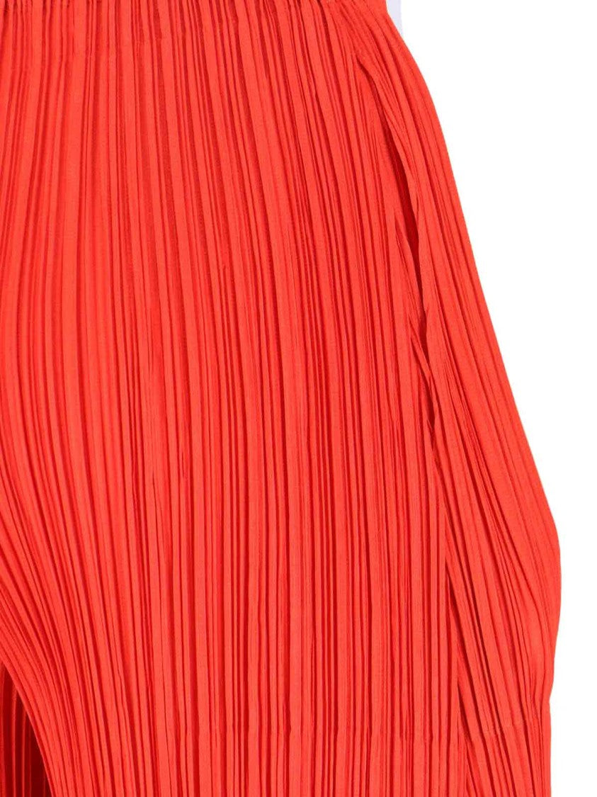 Pleats Please Wide-Leg Cropped Trousers With Distinctive Pleated Texture