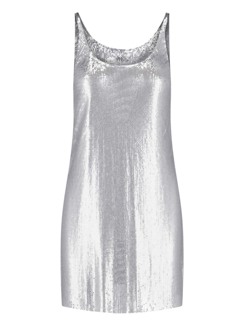 metallic knit mini dress Rabanne NieR:Automata Lined in viscose. H&M linen blend dress Size:3 Years
