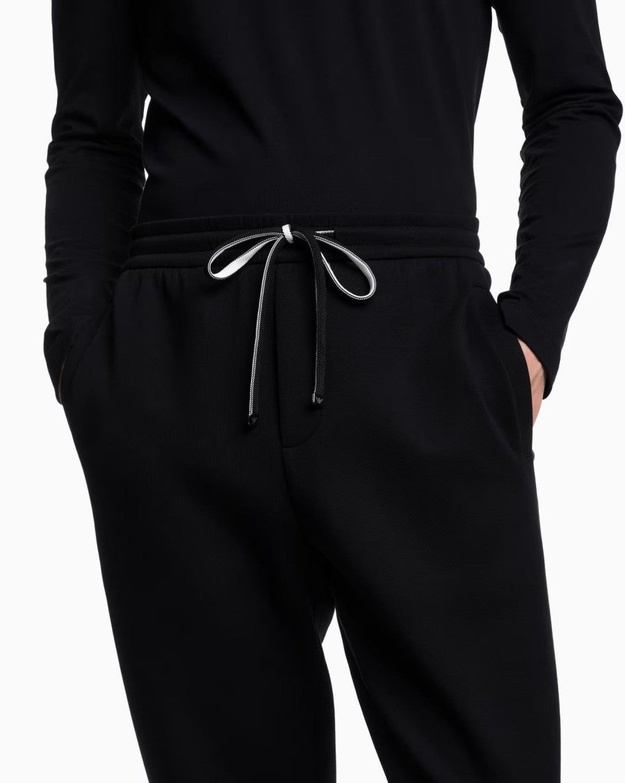Emporio Armani Black Trousers With Drawstring Waist