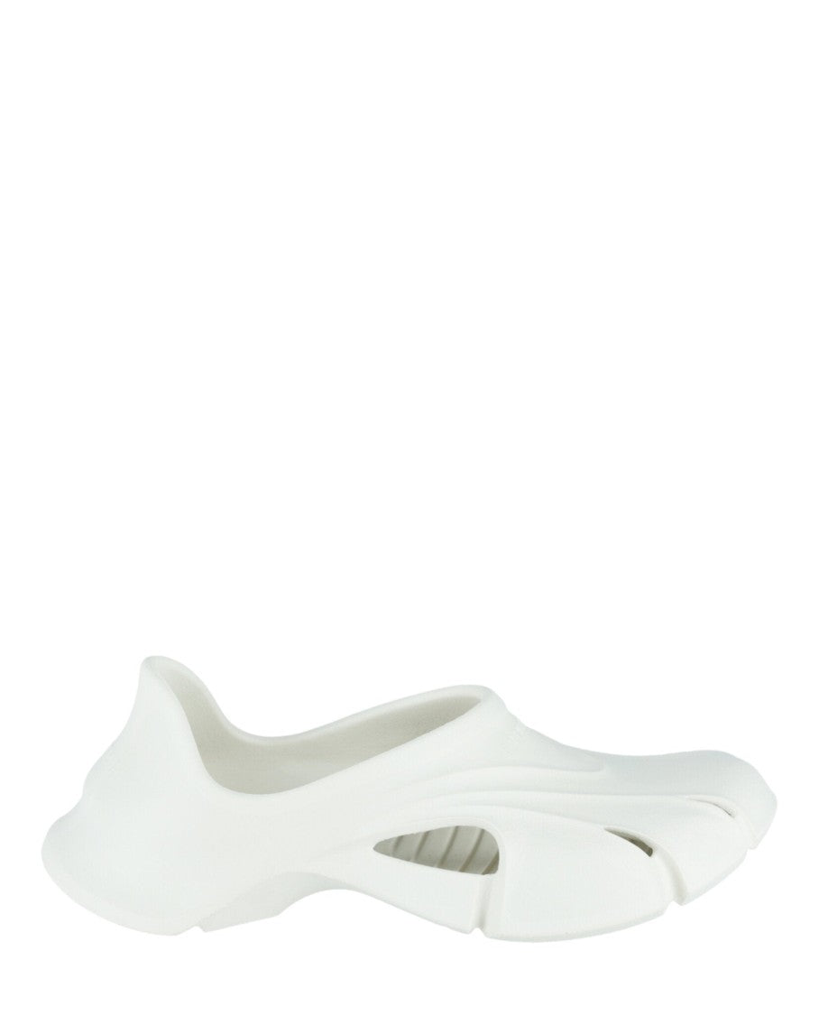 Balenciaga Sculpted White Molded Clogs With Ventilation Cutouts