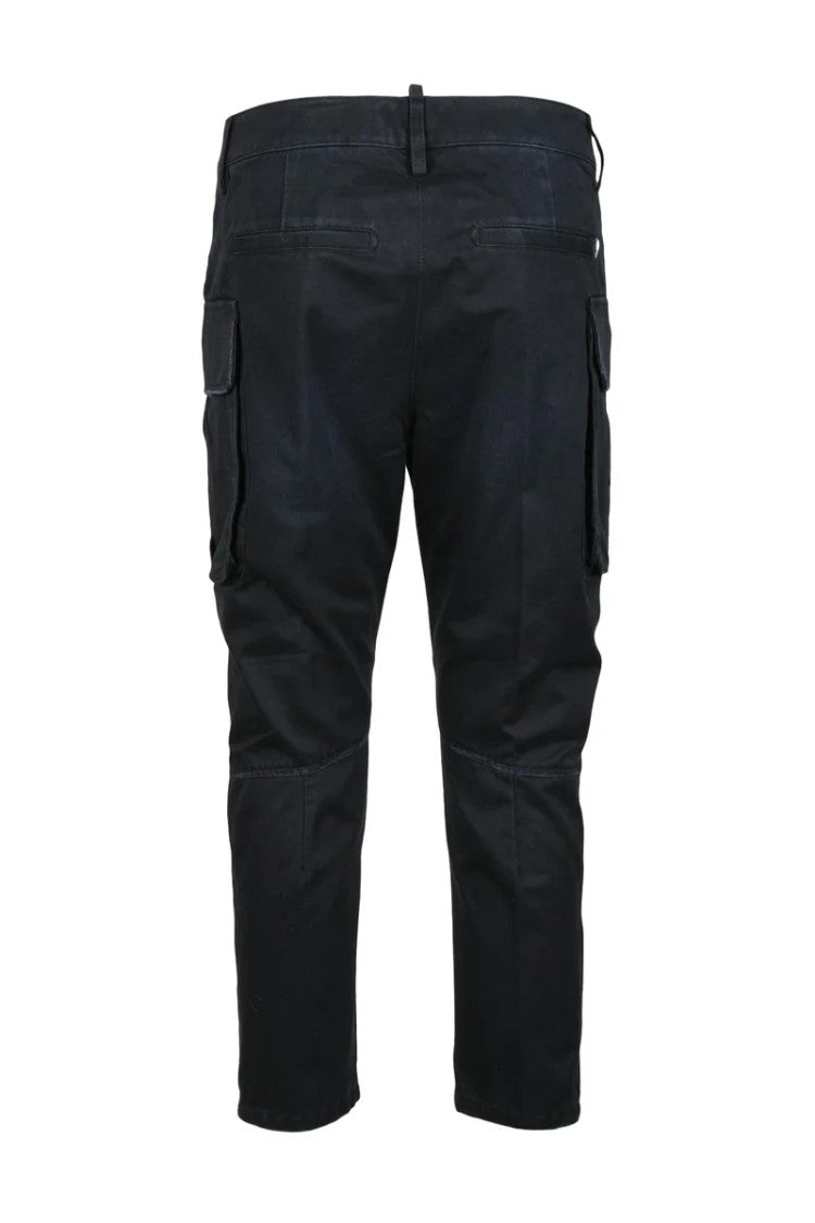 Dondup Cropped Black Cotton Trousers