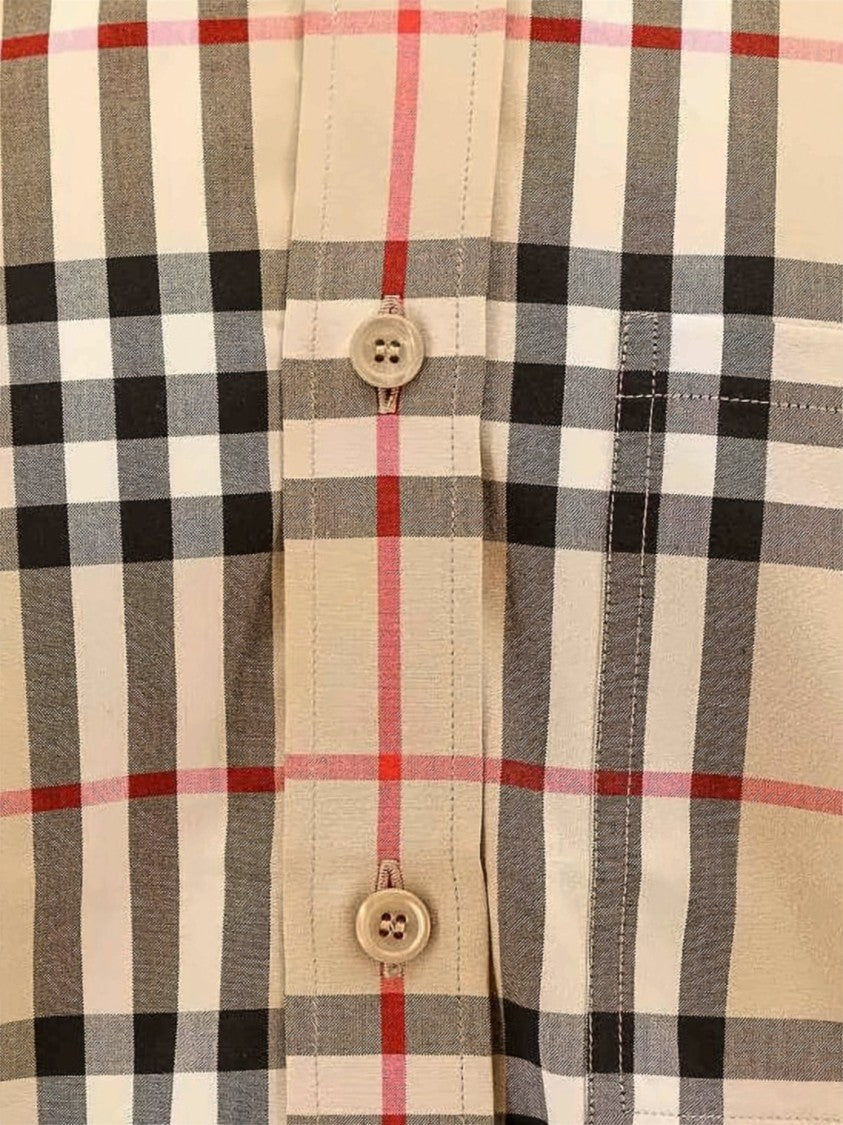 Burberry Classic Check Button-Up Shirt With Pointed Collar