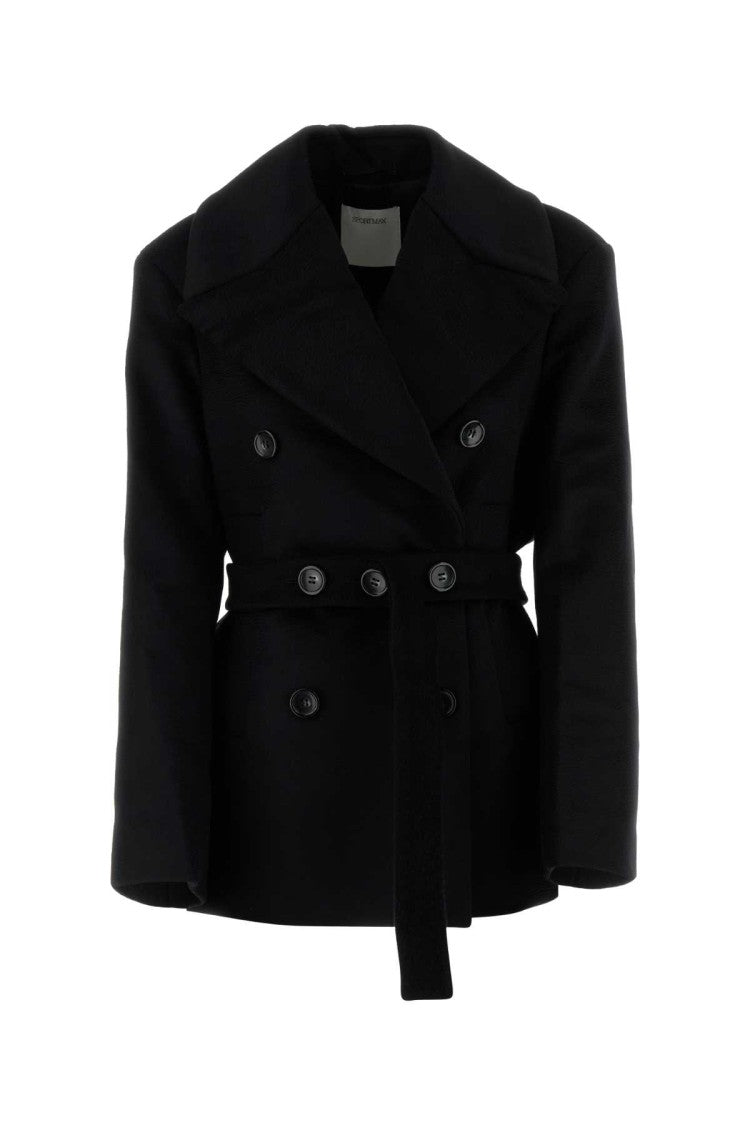 Sportmax Black Wool Orchis Coat