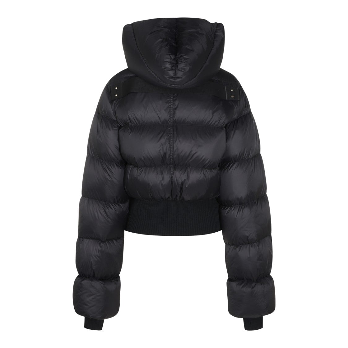 Rick Owens Cropped Puffer Coat With Padded Hood And Snap-Button Pockets