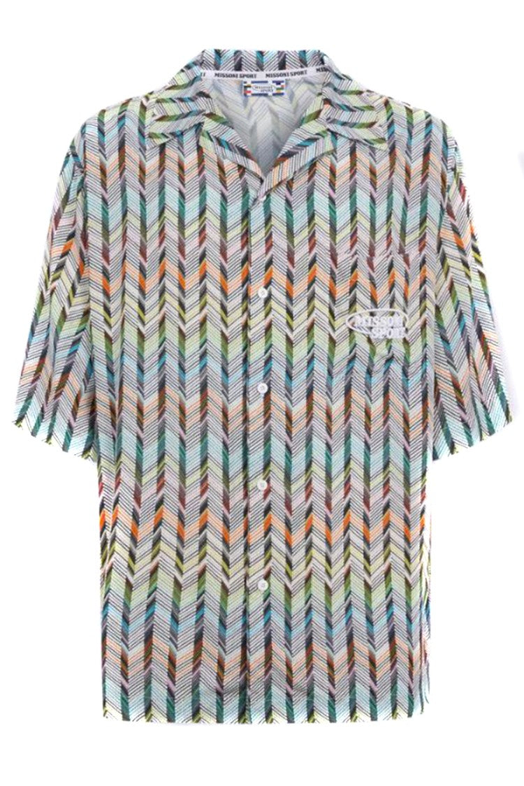 Missoni Multicolor Viscose Zigzag-Print Camp Shirt