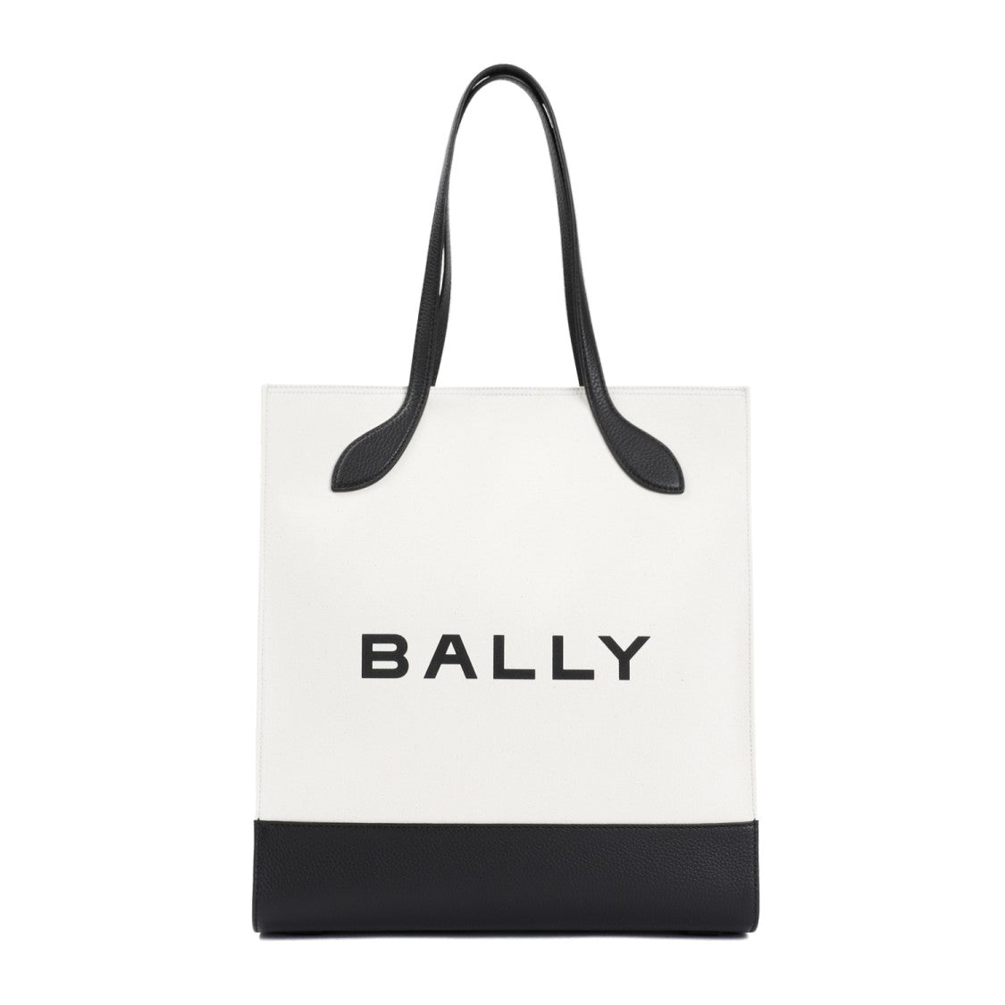Bally White And Black Logo Shopping Bag