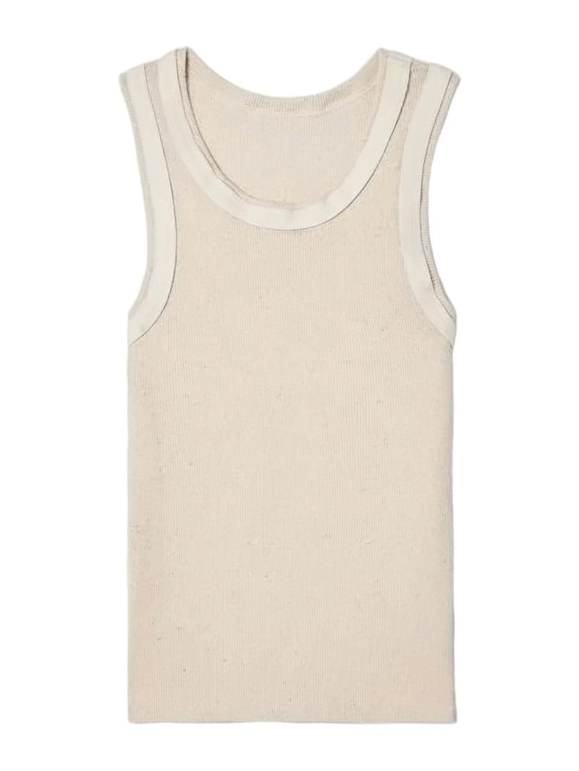 Baserange Sleeveless Ribbed Tank Top With Contrasting Trim