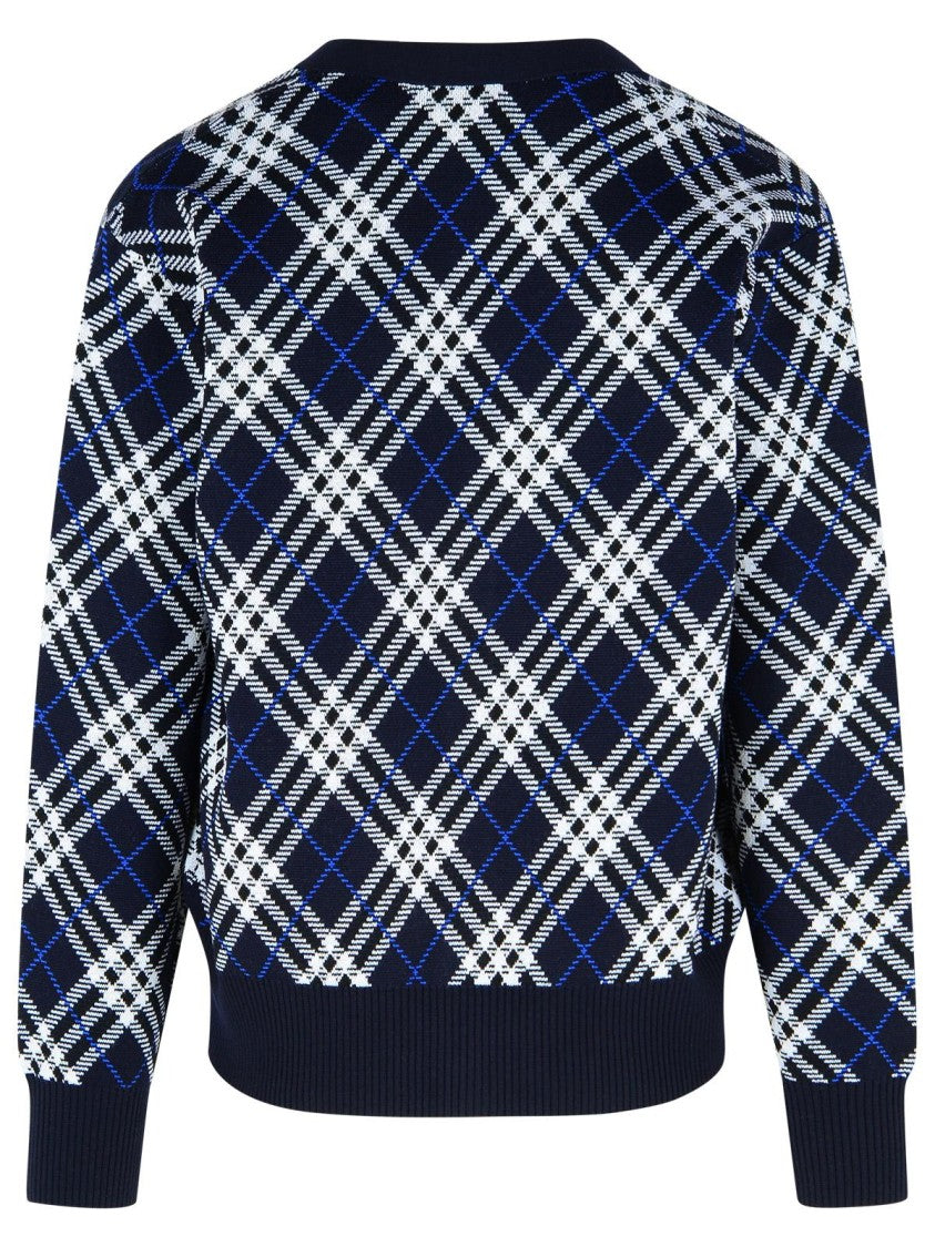 Burberry 'George' Blue Wool Cardigan
