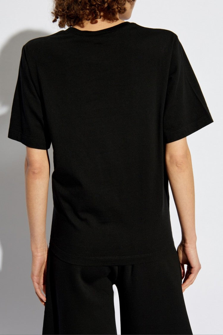 Dsquared2 Black Cotton Logo-Embroidered T-Shirt