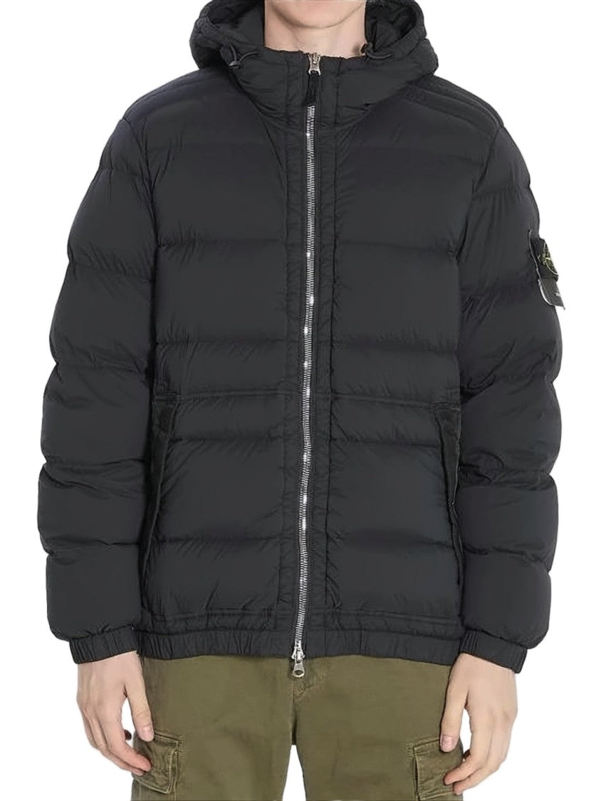 Stone Island Quilted Down Jacket With Hood