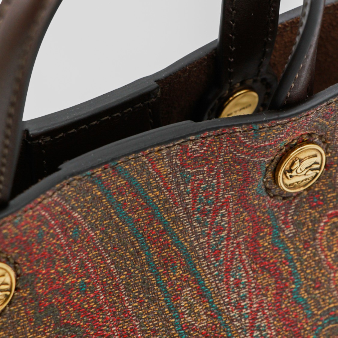 Etro Structured Tote Bag With Paisley Pattern And Gold Accents