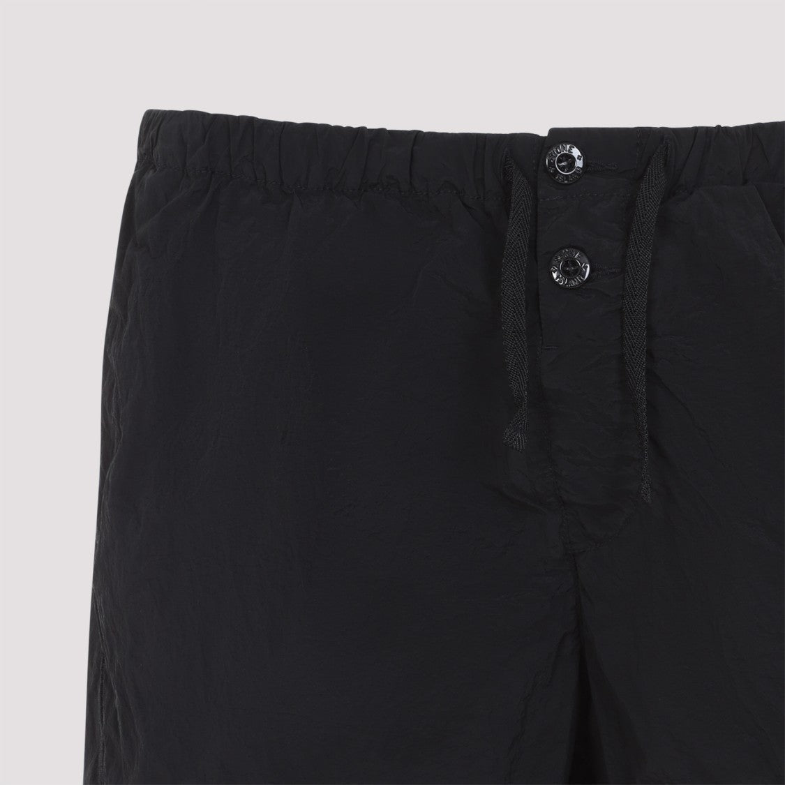 Stone Island Black Polyamide Shorts With Drawstring Waist