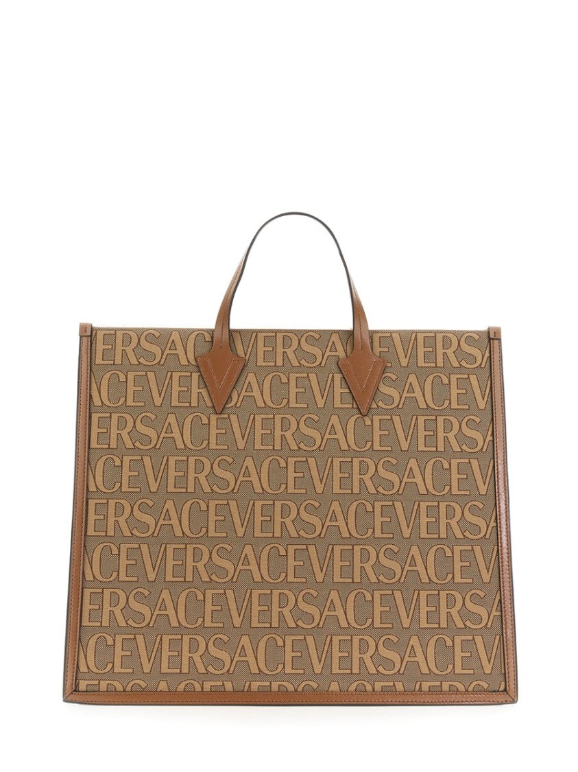 Versace Shopper Bag With Allover Logo
