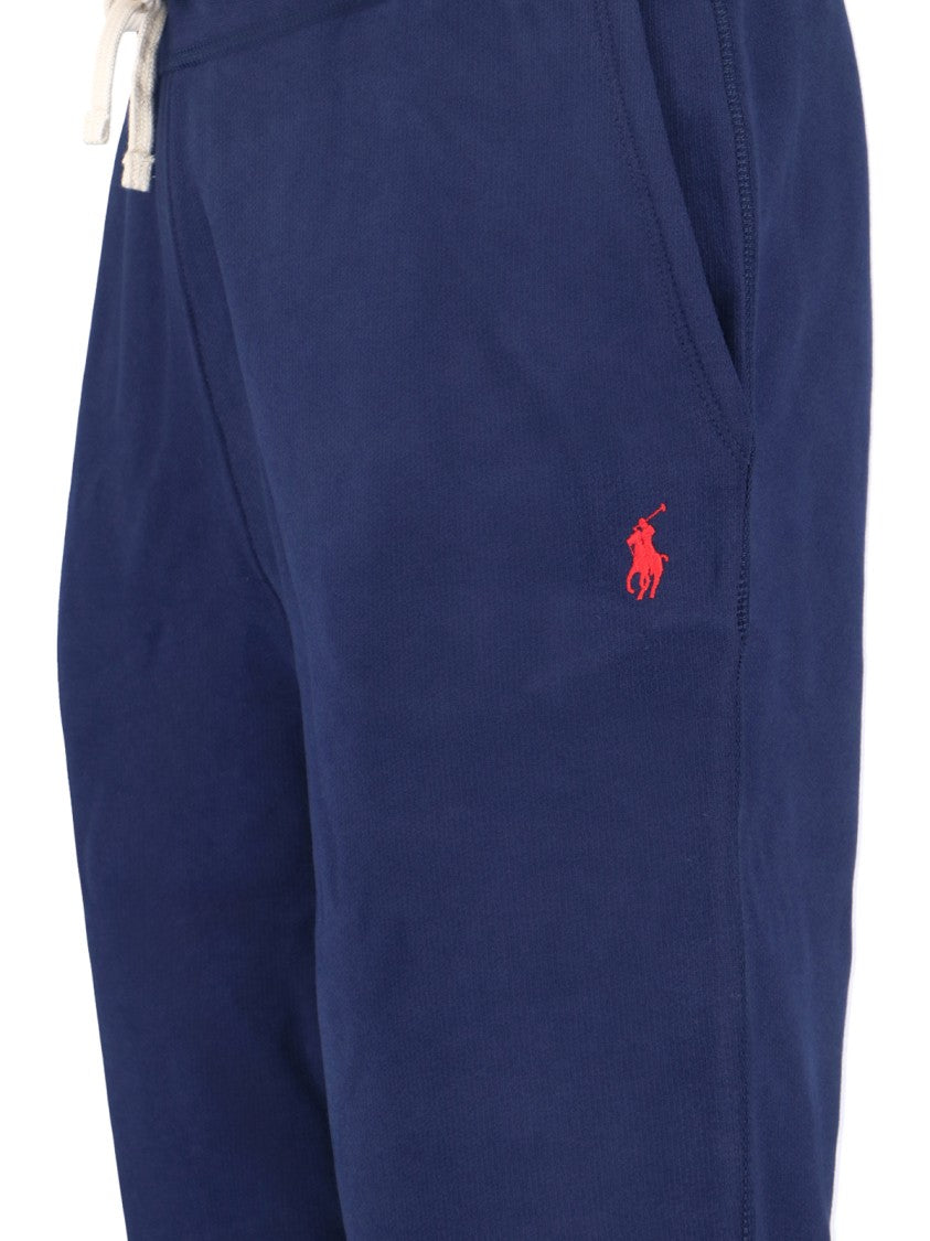 Polo Ralph Lauren Navy Blue Cotton-Blend Sweatpants With Embroidered Logo