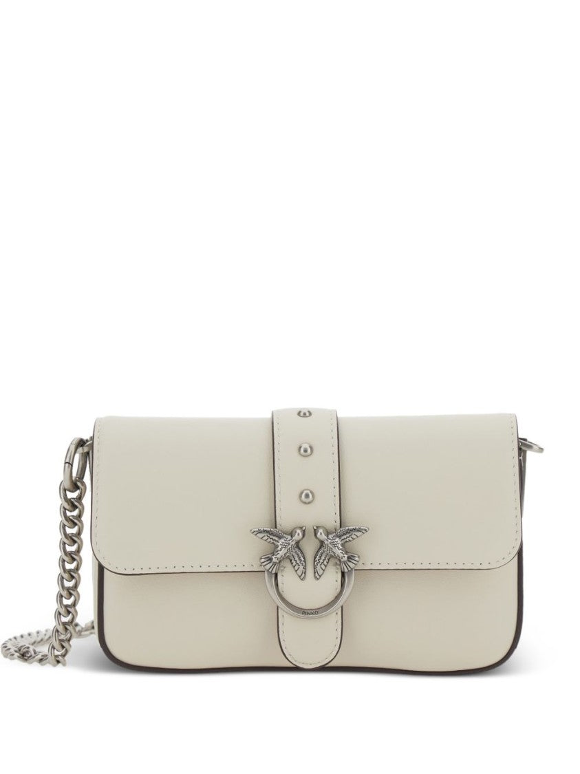 Pinko Rectangular Neutral Leather Bag