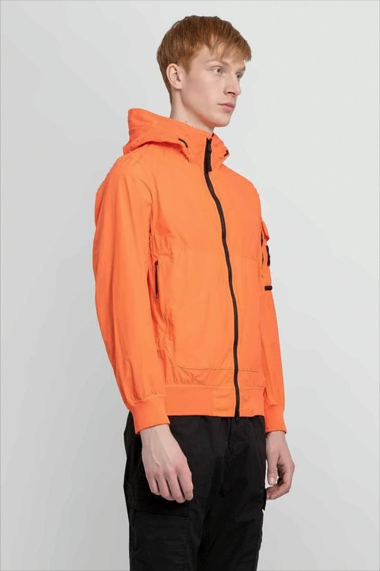 Stone Island Orange Hooded Casual Jacket