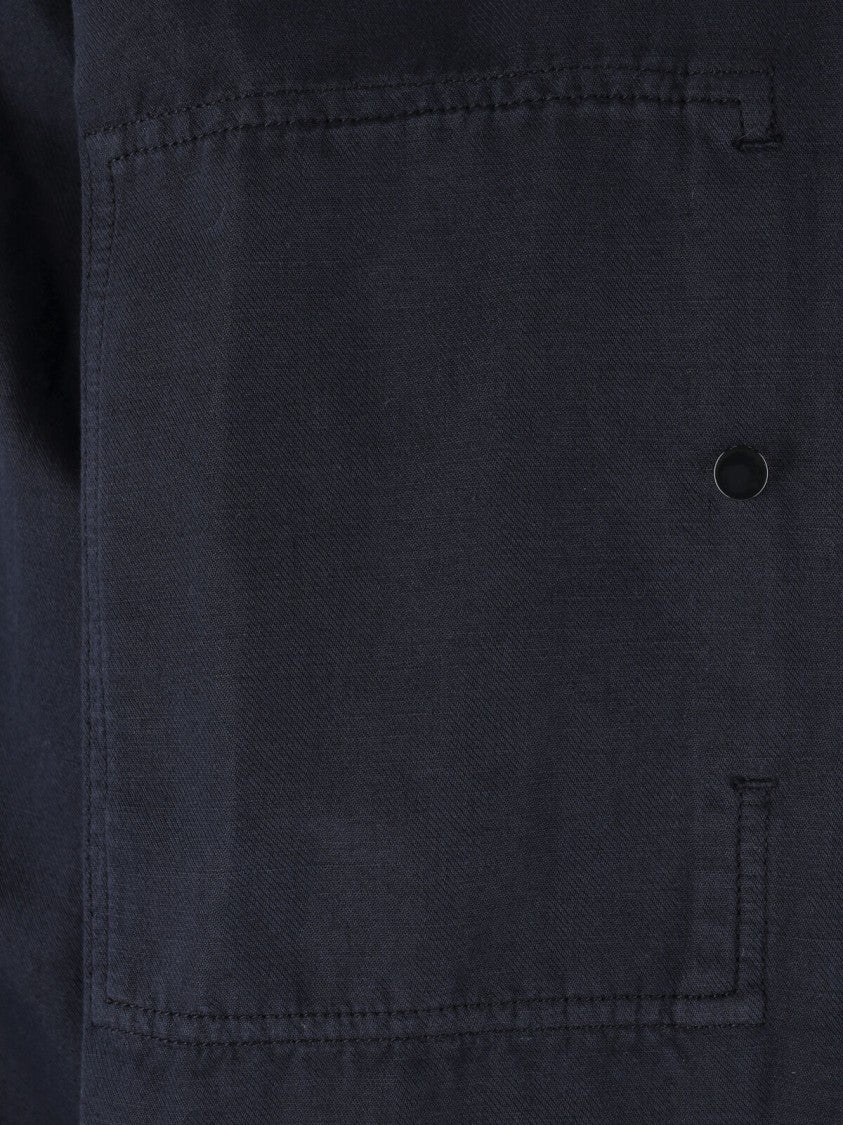 C.P. Company Blue Twill Classic Collar Lens Jacket