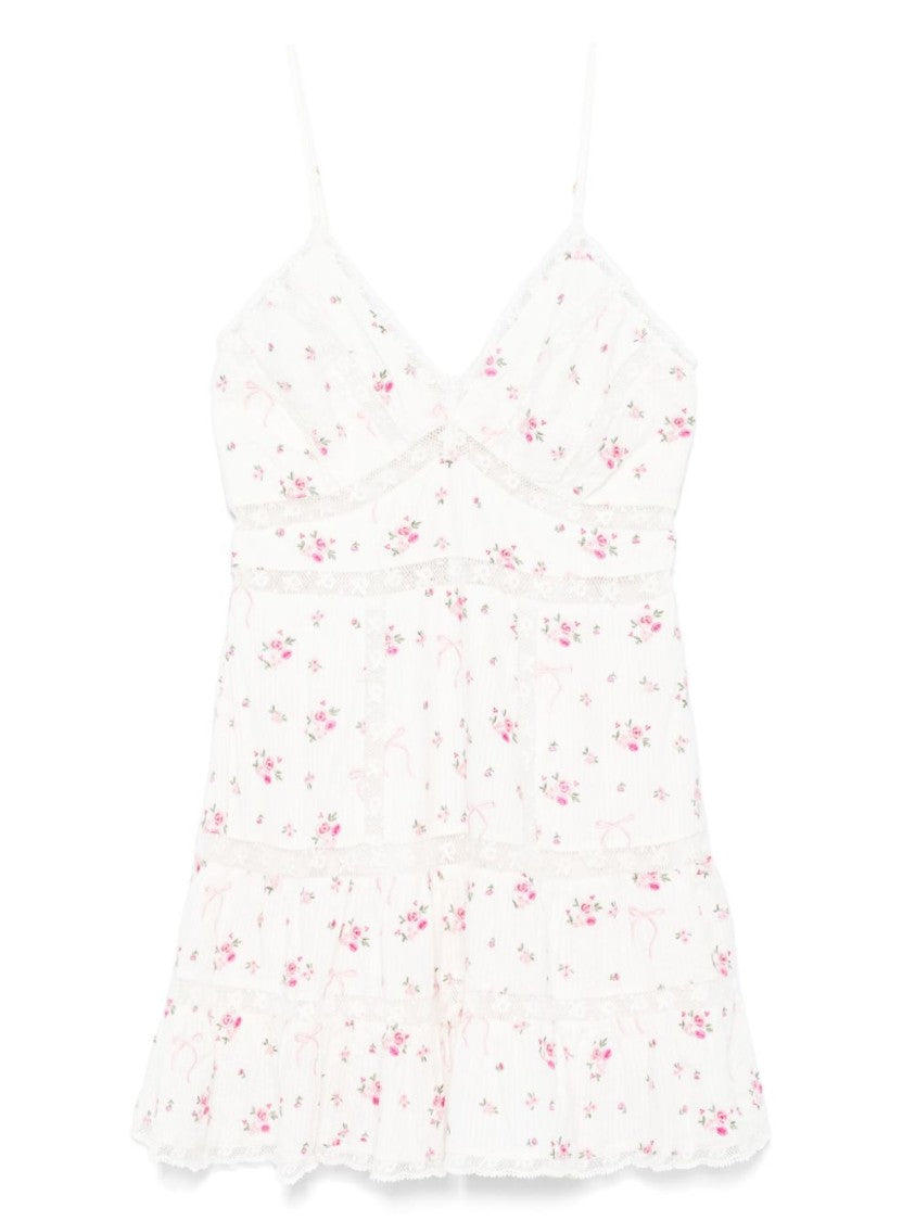 Loveshackfancy White Mini Dress With Adjustable Straps