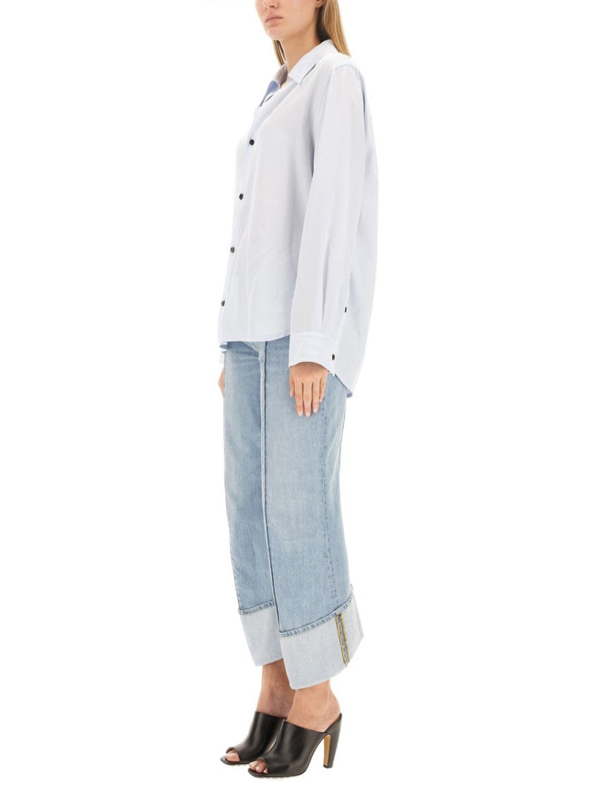 Bottega Veneta Twill Shirt With Classic Collar And Button-Down Front