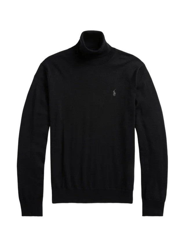 Polo Ralph Lauren Classic Black Wool Turtleneck Sweater