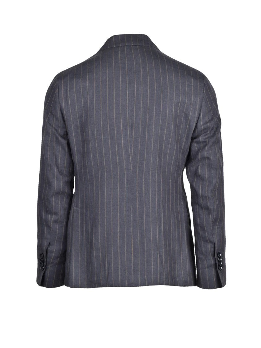 Lab 001 Grey Linen Pleated Formal Suit