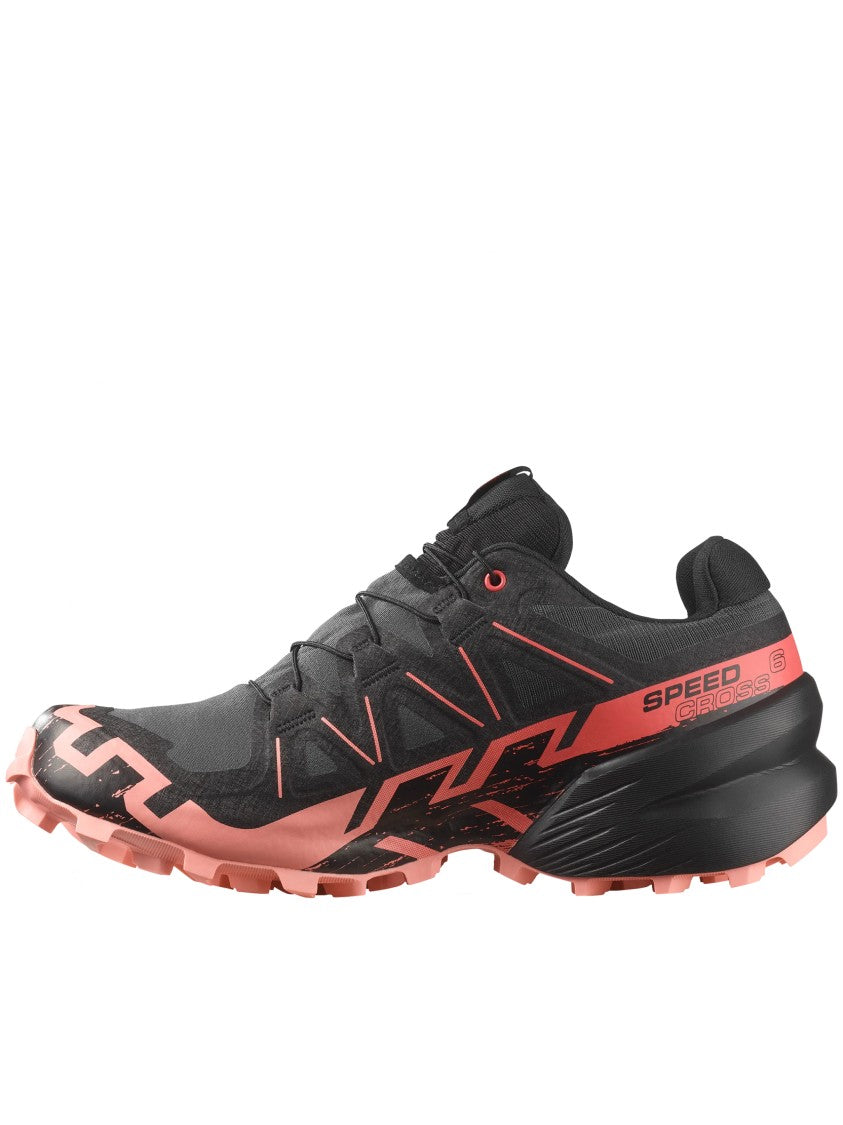 Salomon Streamlined Black Athletic Sneakers With Vibrant Pink Accents
