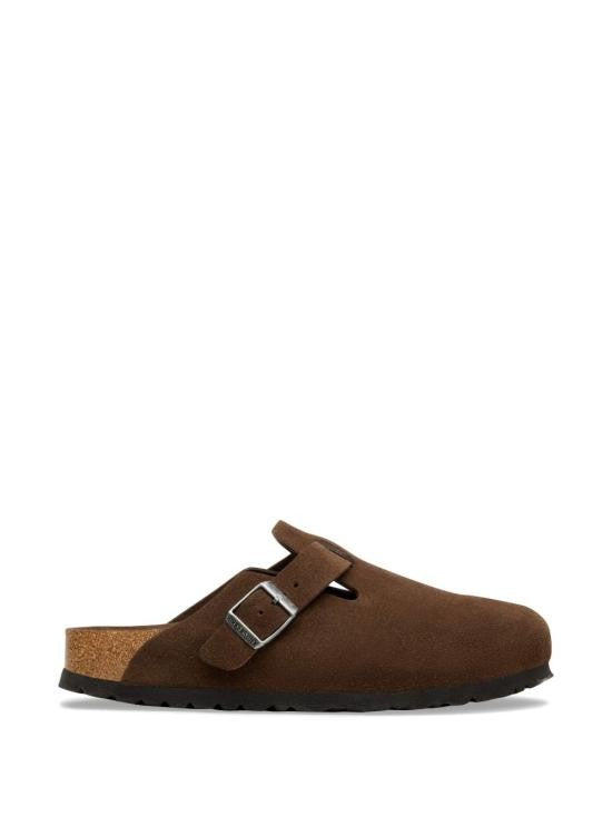 Birkenstock Suede Upper Slip-On Mule With Adjustable Buckle Strap