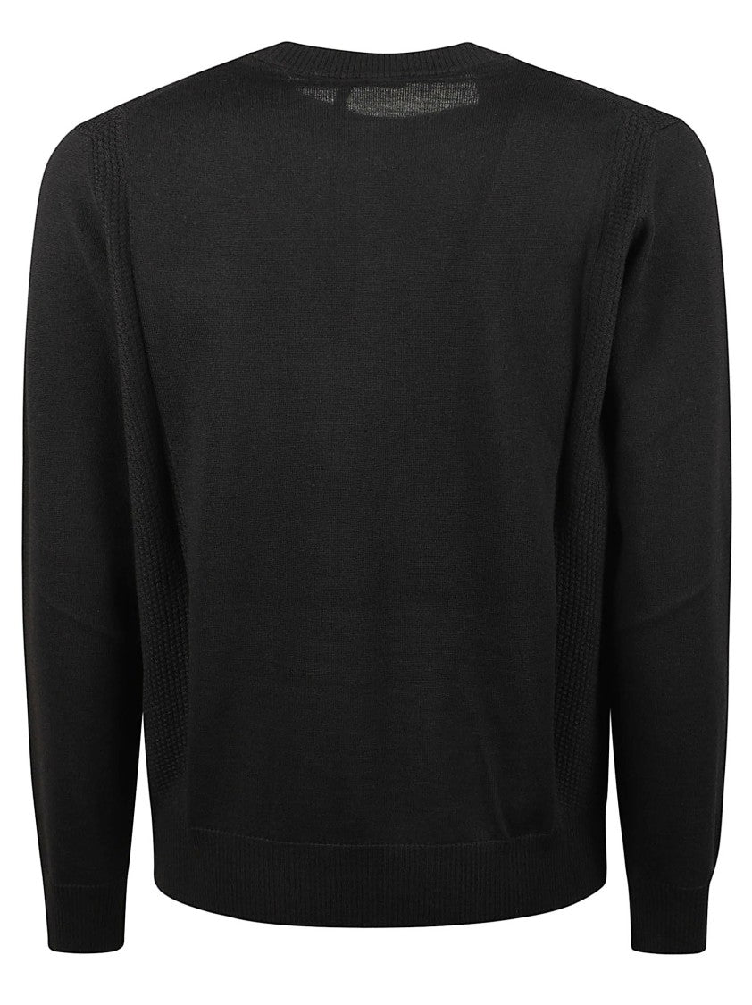 Altea Vertical Ribbed Virgin Wool Crew Neck Sweater