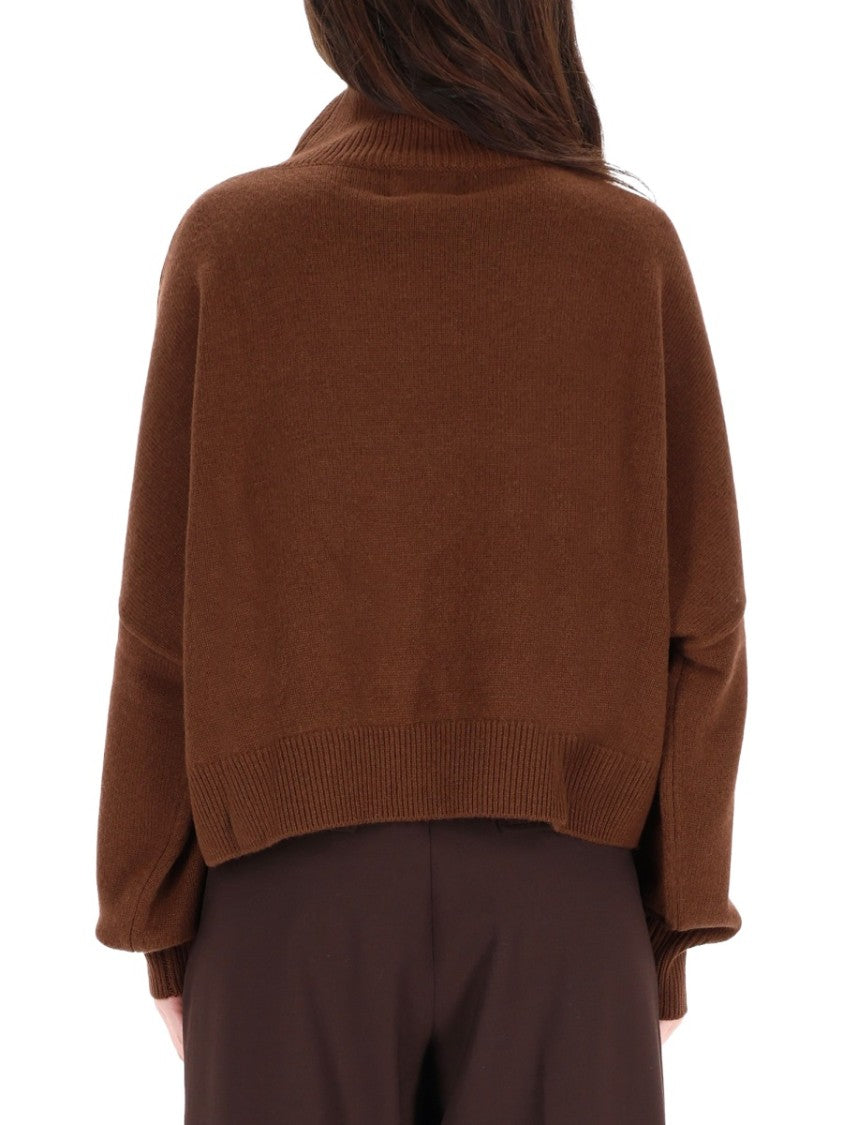 Loulou De Saison Rich Brown Luke Wool-Cashmere High-Neck Sweater