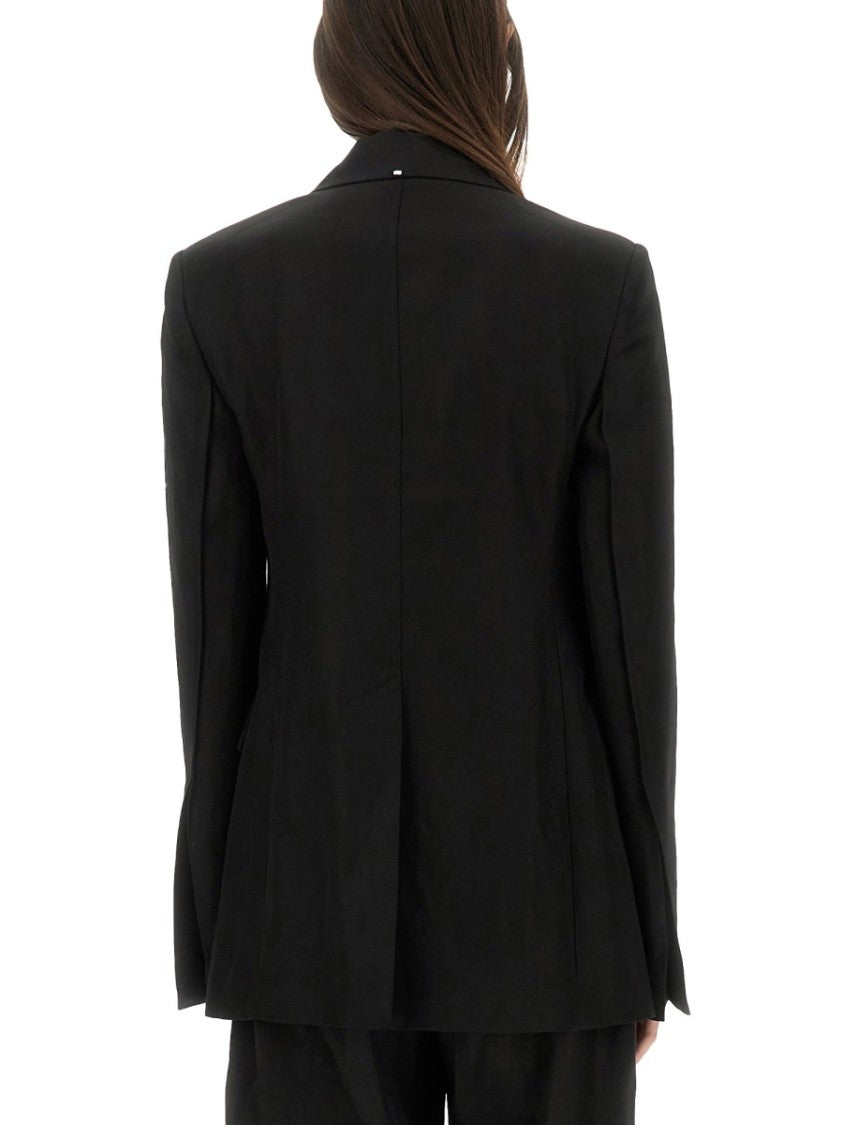 Sportmax Tailored Black Slim-Fit Jacket With Sharp Lapels