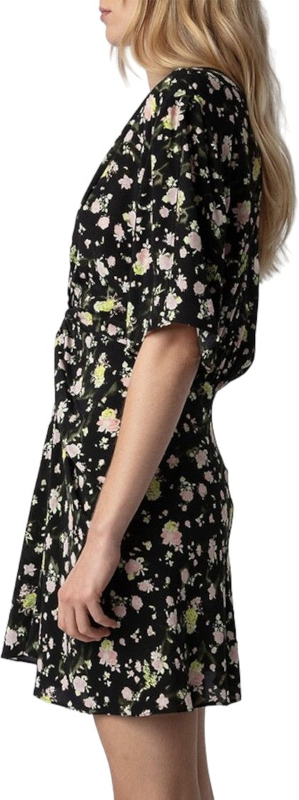 Zadig & Voltaire Mini Dress With Floral Print And Ruched Waist