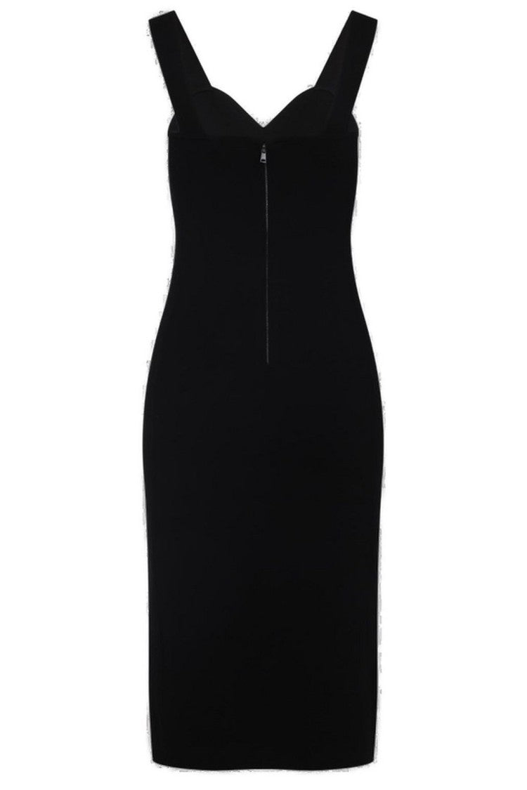 Max Mara Black Midi Dress With Sweetheart Neckline