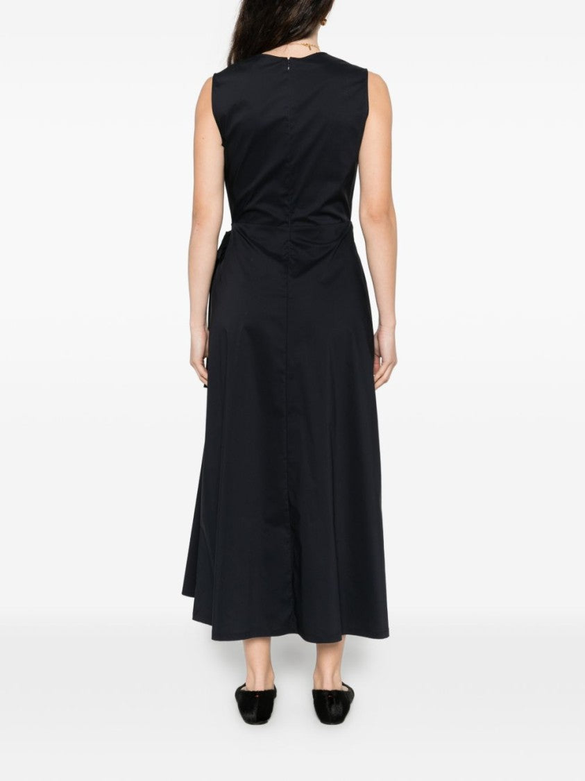 Aspesi Sleeveless Midi Dress With Side Tie And Cinched Waist