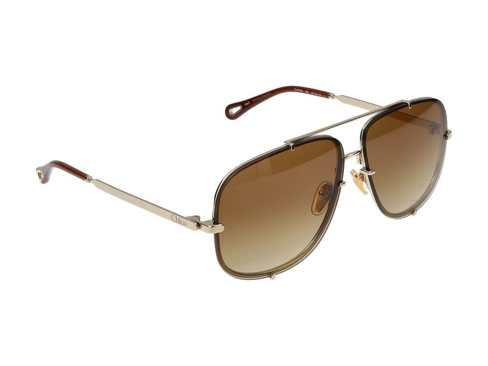 Chloé Gold Ch0348s Metal Large Square Sunglasses