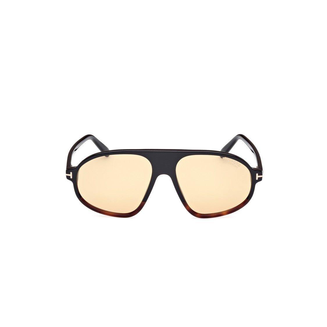 Tom Ford Ft1178 Aviator Sunglasses With Tortoiseshell Edging And Amber Lenses