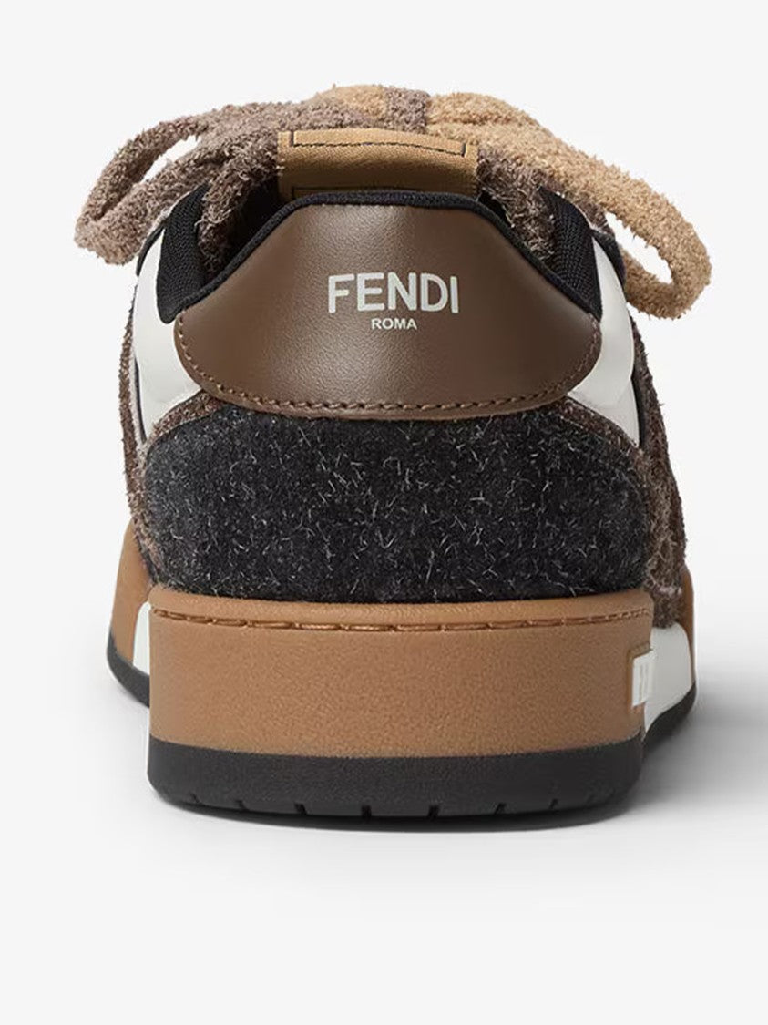 Fendi Match Mix Crosta Low-Top Side Logo Sneakers