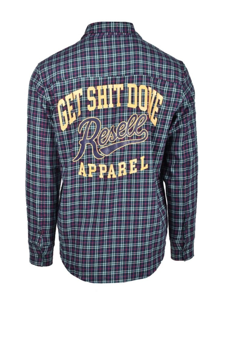 Resell Apparel Blue Plaid Cotton Flannel Shirt