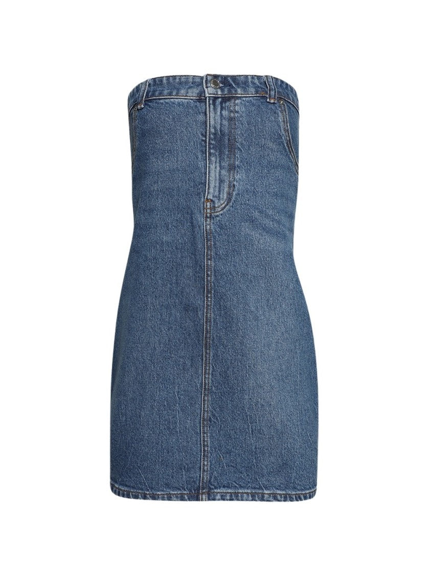 Alexander Wang Stretch Denim Tube Dress Deep Blue