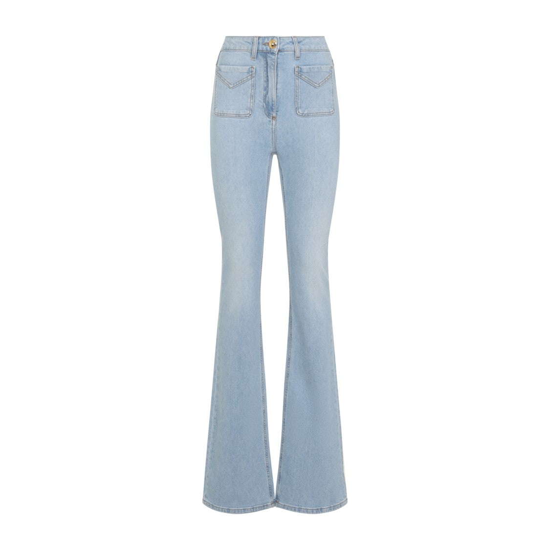 Elisabetta Franchi High-Waist Boot-Cut Jeans With Flap Pockets