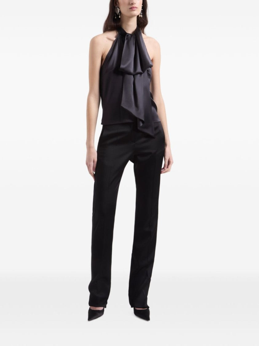 Nina Ricci Asymmetrical Halter Top With Oversized Bow Detail