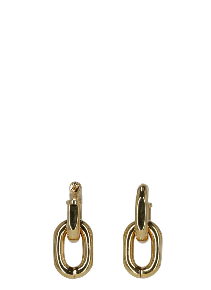 Rabanne Polished Gold-Tone Link Earrings With Interlocking Design