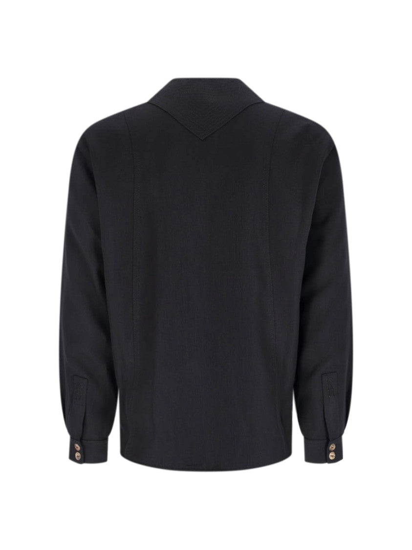 Kiko Kostadinov Classic Black Knit Sweater With Ribbed Cuffs And Hem