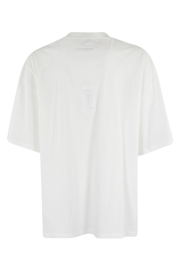Mm6 By Maison Margiela Maxi Logo Oversized White Cotton T-Shirt