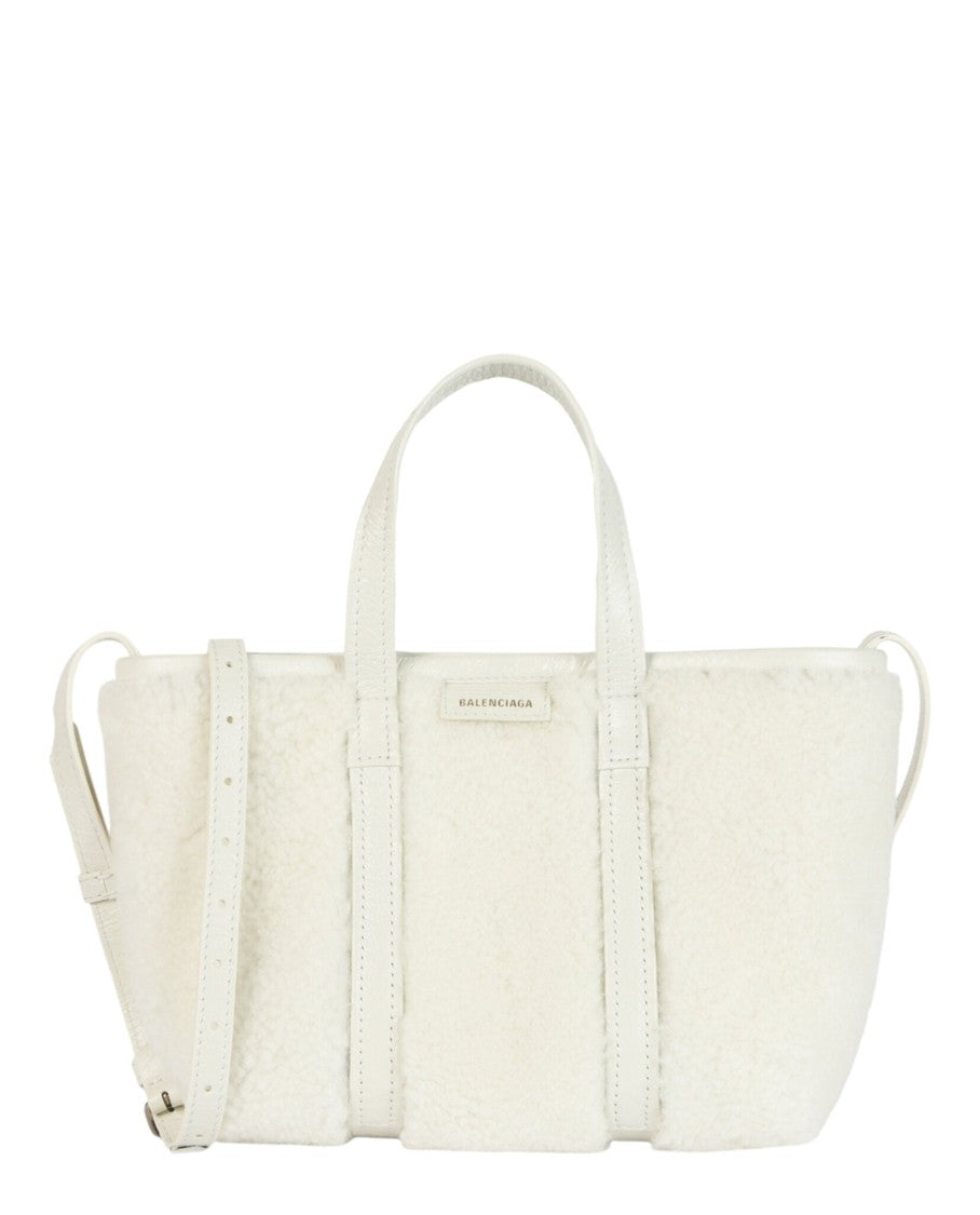Balenciaga Barbes East West Shearling Shopper Bag