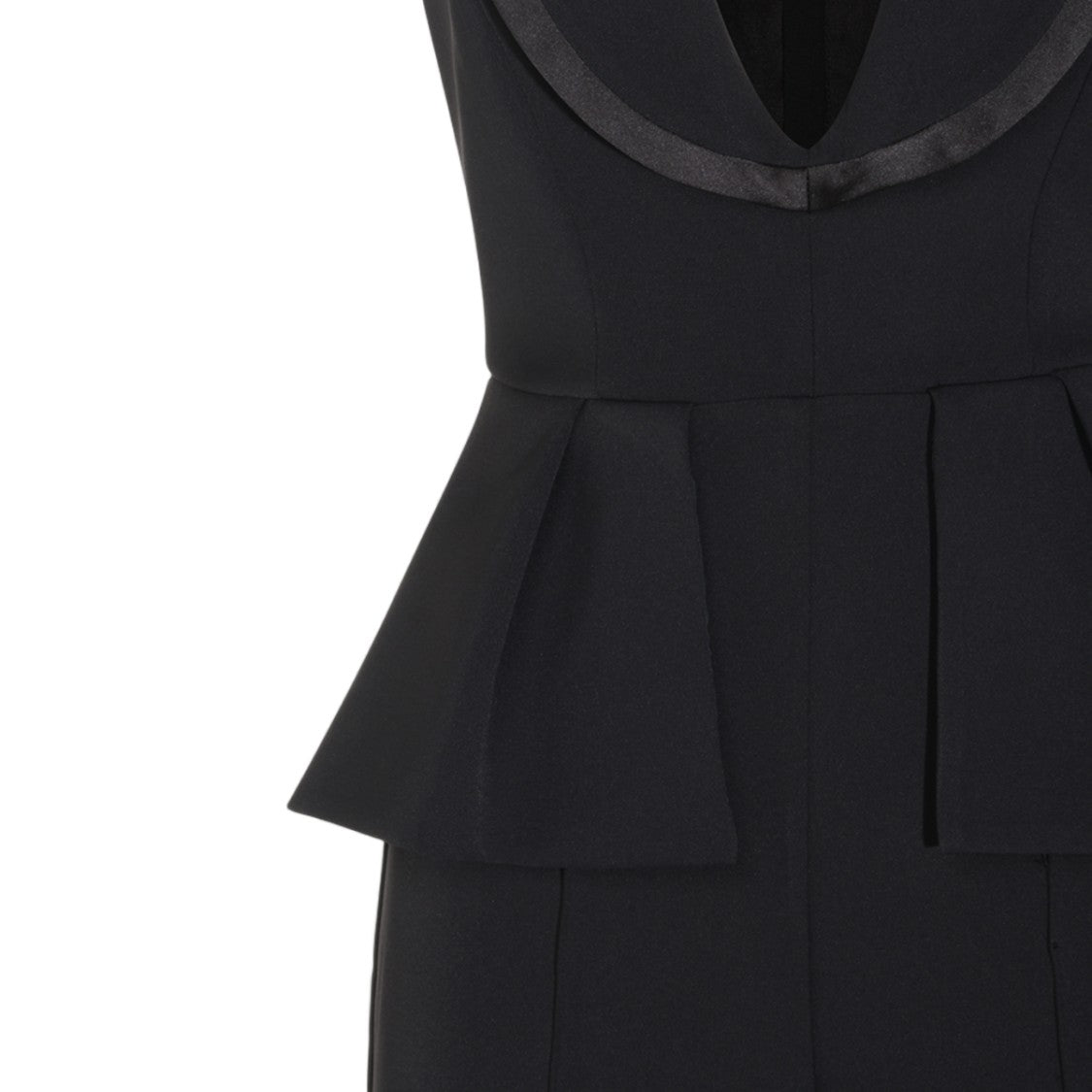 Elisabetta Franchi Satin-Trimmed Peplum Jumpsuit