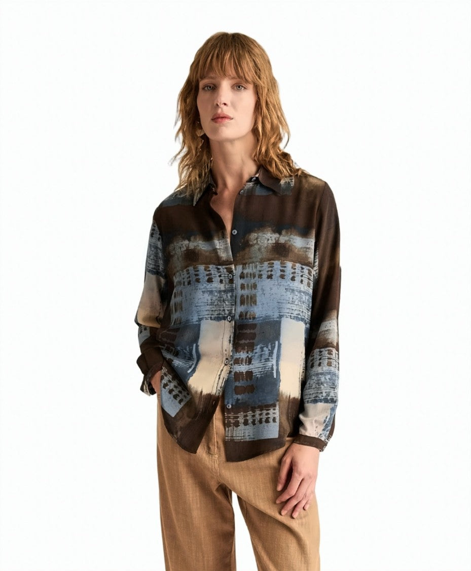 Momonì Meudon Oversized Printed Silk Crêpe De Chine Shirt