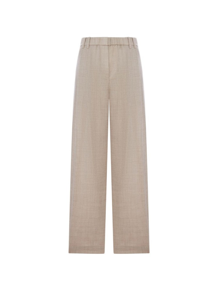 Brunello Cucinelli Straight-Leg Cashmere Elastic Trousers