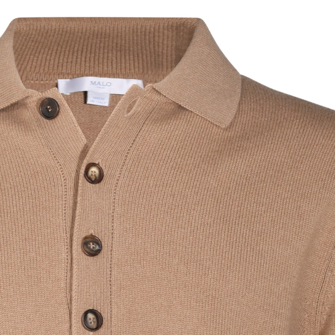 Malo Long-Sleeve Knit Polo Shirt