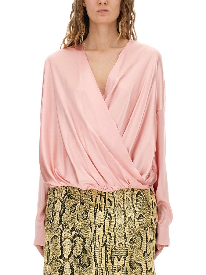 Dries Van Noten Fluid Draped Top With Elegant Folds